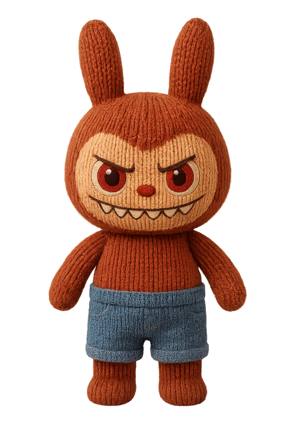 Knitted Labubu Character Black Unique Tee