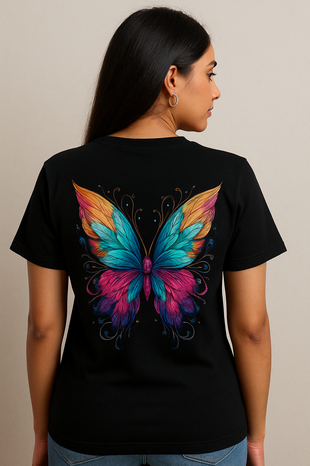 Vibrant Butterfly Art Premium Tee